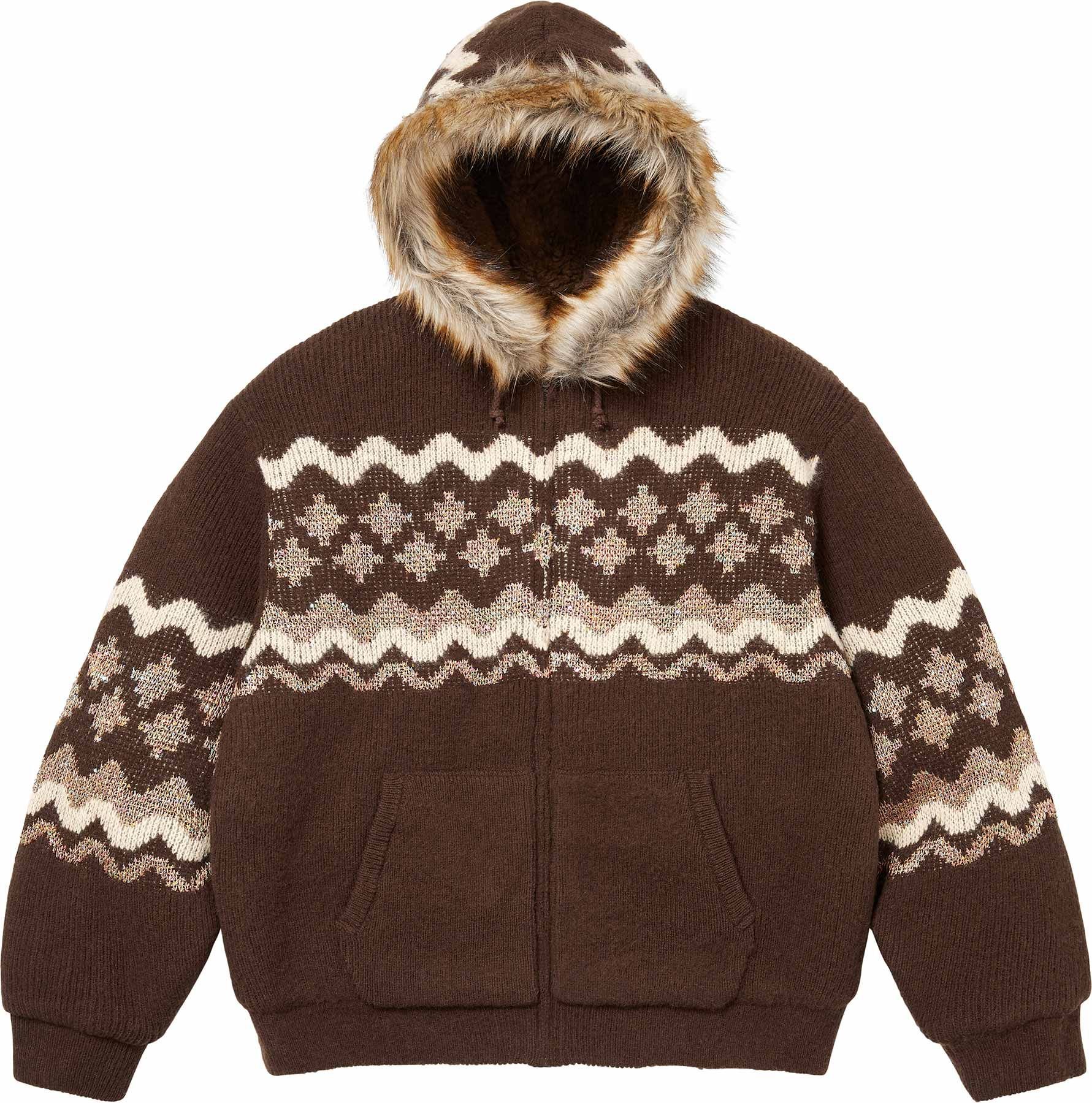 Sequin Lined Hooded Zip Up Sweater view 5